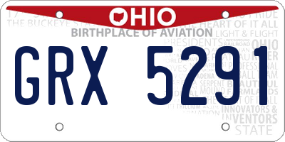 OH license plate GRX5291