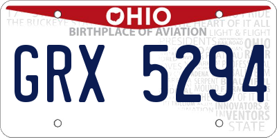 OH license plate GRX5294