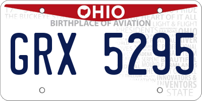 OH license plate GRX5295