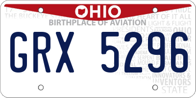 OH license plate GRX5296