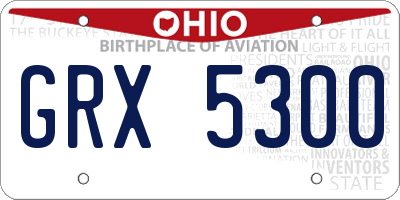 OH license plate GRX5300