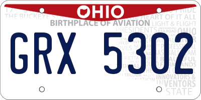 OH license plate GRX5302