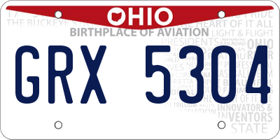 OH license plate GRX5304
