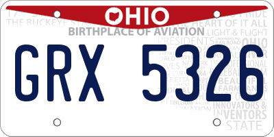 OH license plate GRX5326