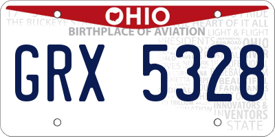 OH license plate GRX5328