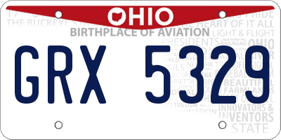 OH license plate GRX5329