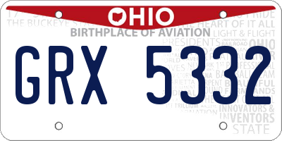 OH license plate GRX5332