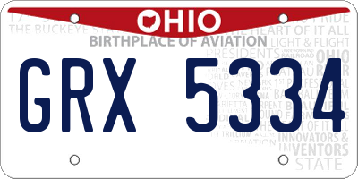 OH license plate GRX5334