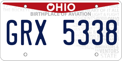 OH license plate GRX5338