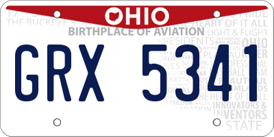 OH license plate GRX5341