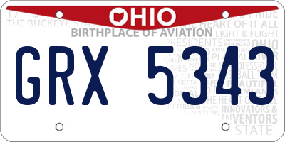OH license plate GRX5343
