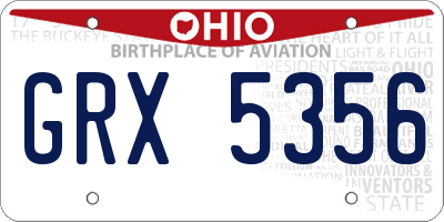 OH license plate GRX5356