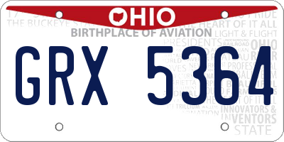 OH license plate GRX5364