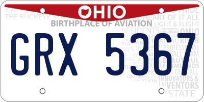 OH license plate GRX5367