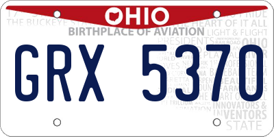 OH license plate GRX5370