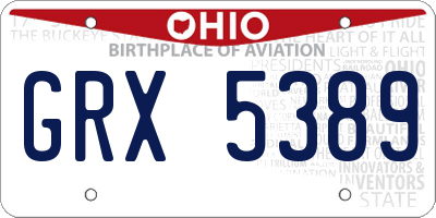 OH license plate GRX5389