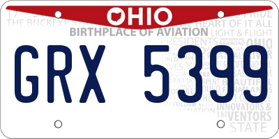 OH license plate GRX5399