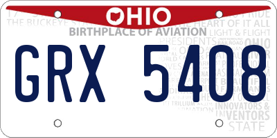 OH license plate GRX5408