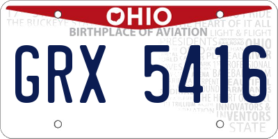 OH license plate GRX5416