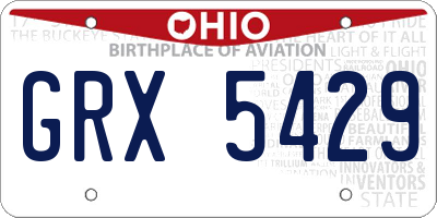 OH license plate GRX5429