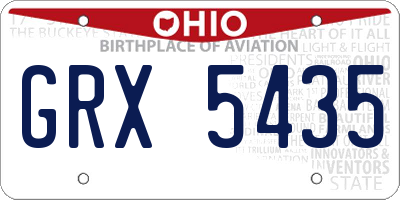 OH license plate GRX5435