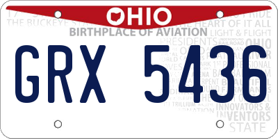 OH license plate GRX5436