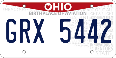 OH license plate GRX5442
