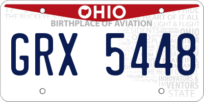 OH license plate GRX5448
