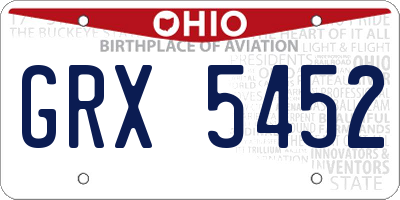 OH license plate GRX5452