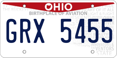 OH license plate GRX5455