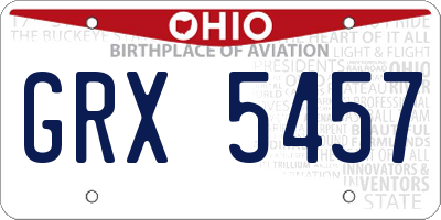 OH license plate GRX5457