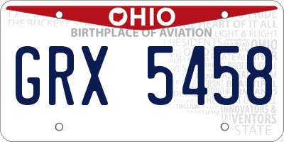 OH license plate GRX5458