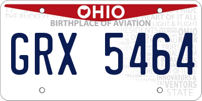 OH license plate GRX5464