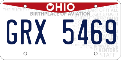 OH license plate GRX5469