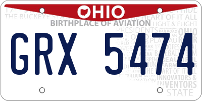 OH license plate GRX5474