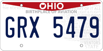 OH license plate GRX5479