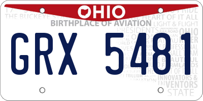 OH license plate GRX5481
