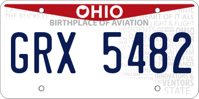OH license plate GRX5482
