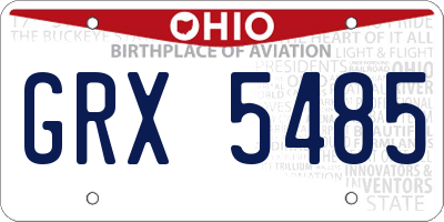 OH license plate GRX5485