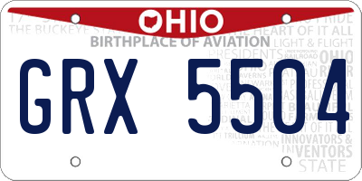 OH license plate GRX5504