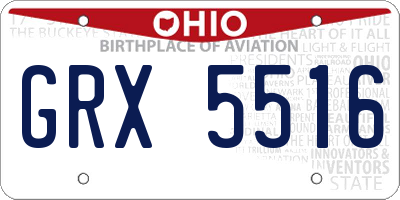 OH license plate GRX5516