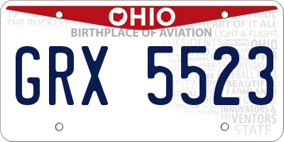 OH license plate GRX5523