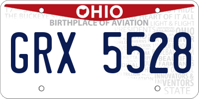 OH license plate GRX5528