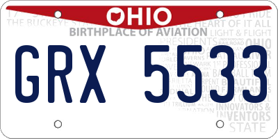 OH license plate GRX5533