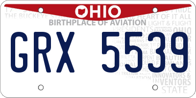 OH license plate GRX5539