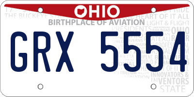 OH license plate GRX5554