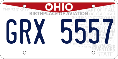 OH license plate GRX5557