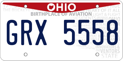 OH license plate GRX5558