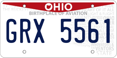 OH license plate GRX5561
