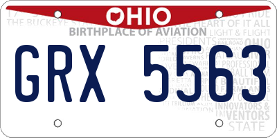 OH license plate GRX5563